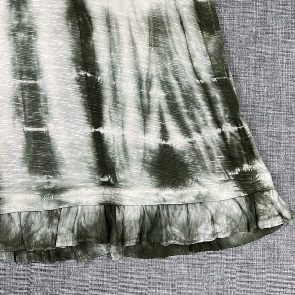 Style & Co Olive Green Tie Dye Ruffle Hem Top Size XS - Picture 4 of 5